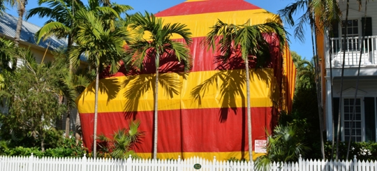 A fumigation of a building