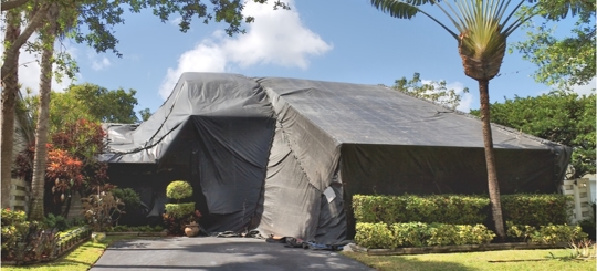 A fumigation of a home
